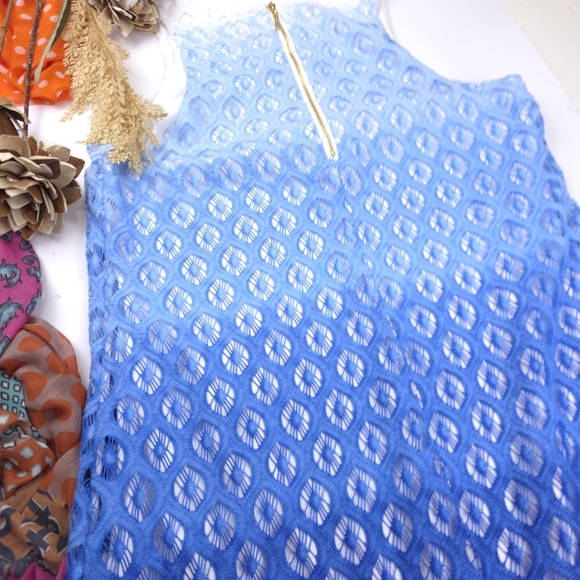Lilly Pulitzer Blue Lace Embroidered Ombre Dress Sz S - Picture 12 of 14